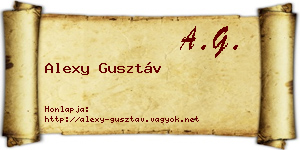 Alexy Gusztáv névjegykártya